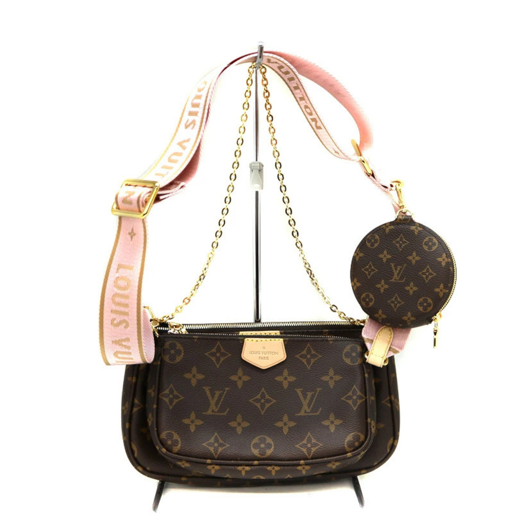 LOUIS VUITTON Multi Pochette Accessoires Bag Body Monogram Brown Rose Pink